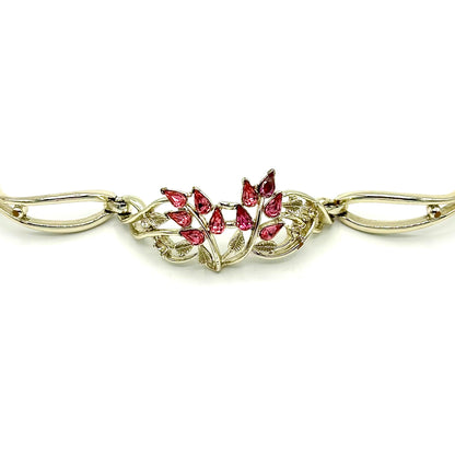 Bogoff Gold and Pink Floral Bracelet
