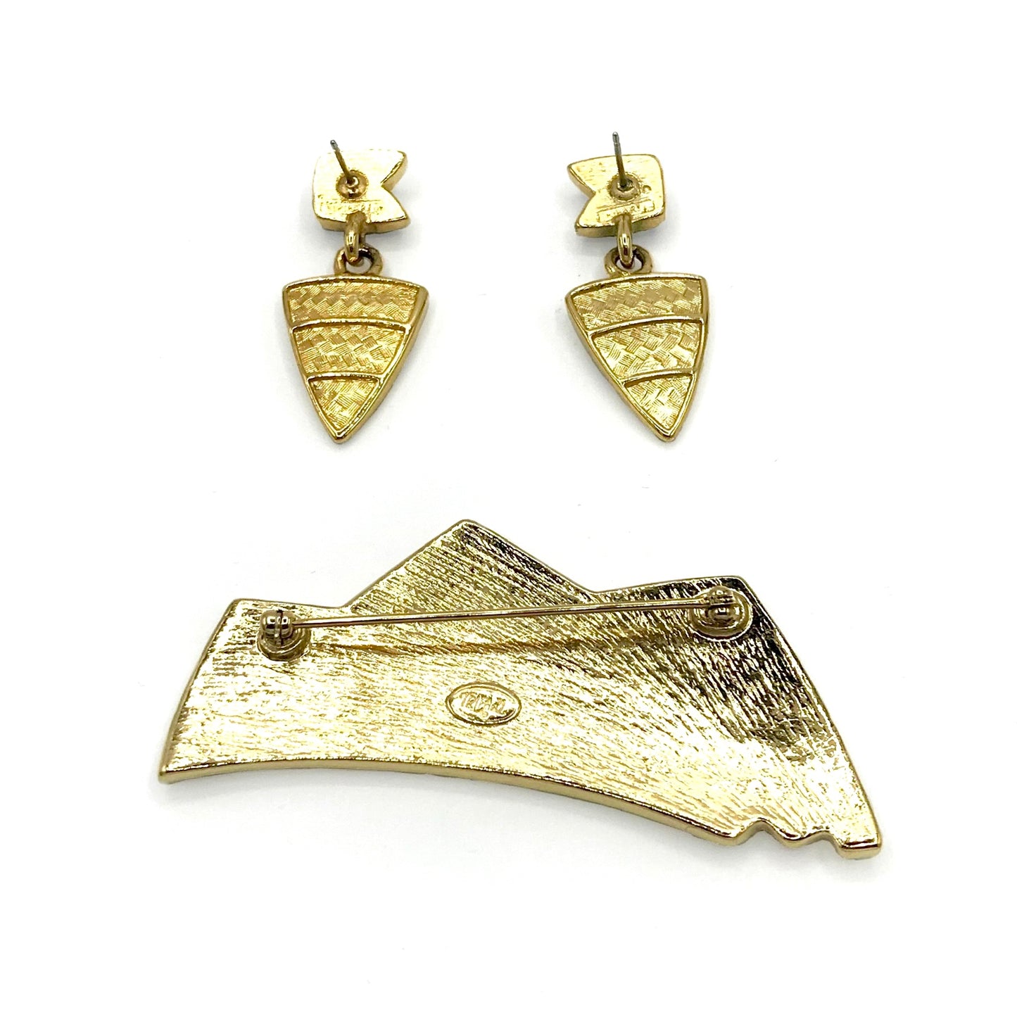 Vintage Trifari Brooch and Earring Set