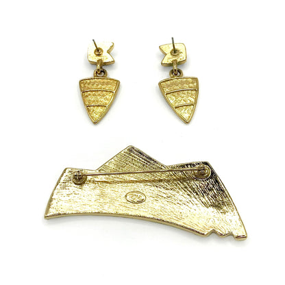 Vintage Trifari Brooch and Earring Set