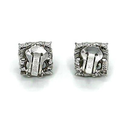 Bogoff Blue Princess Cut Clip-on Earrings