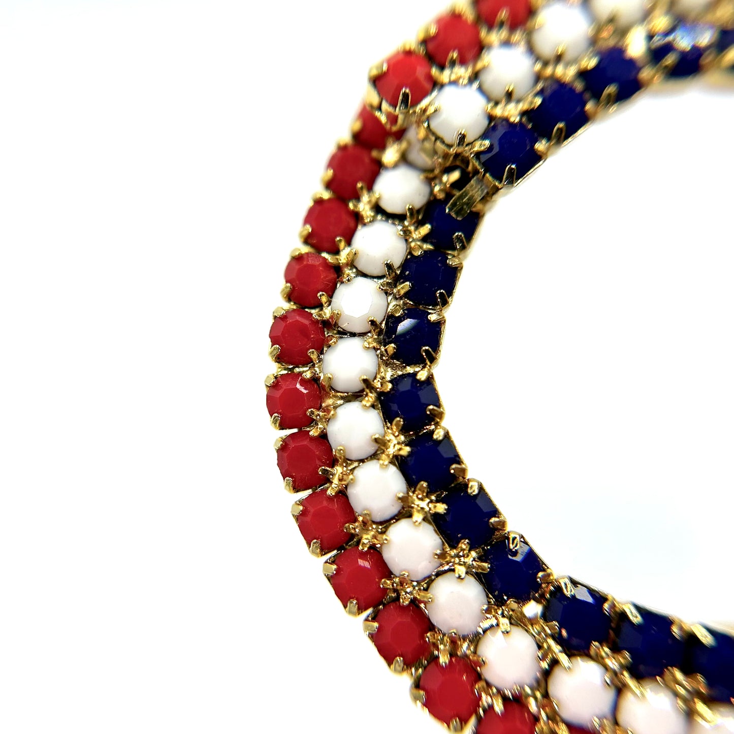 Vintage Patriotic Rhinestone Demi Parure