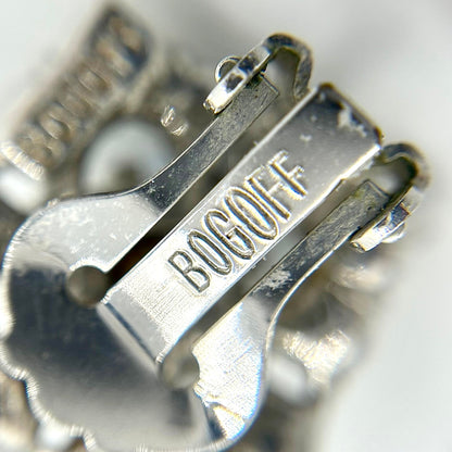 Bogoff Blue Princess Cut Clip-on Earrings