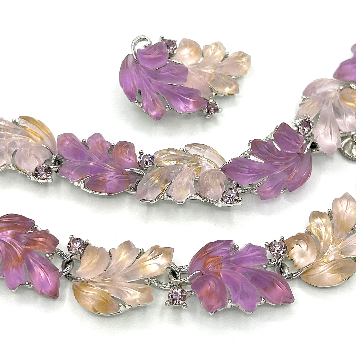Vintage Lisner Lavender Leaves Full Parure
