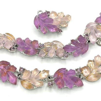 Vintage Lisner Lavender Leaves Full Parure