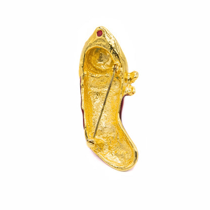 Vintage A.J.C. Cat and Stocking Brooch