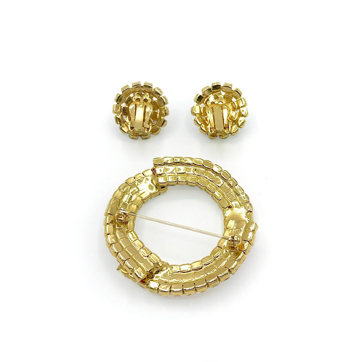 Vintage Patriotic Rhinestone Demi Parure