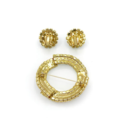 Vintage Patriotic Rhinestone Demi Parure