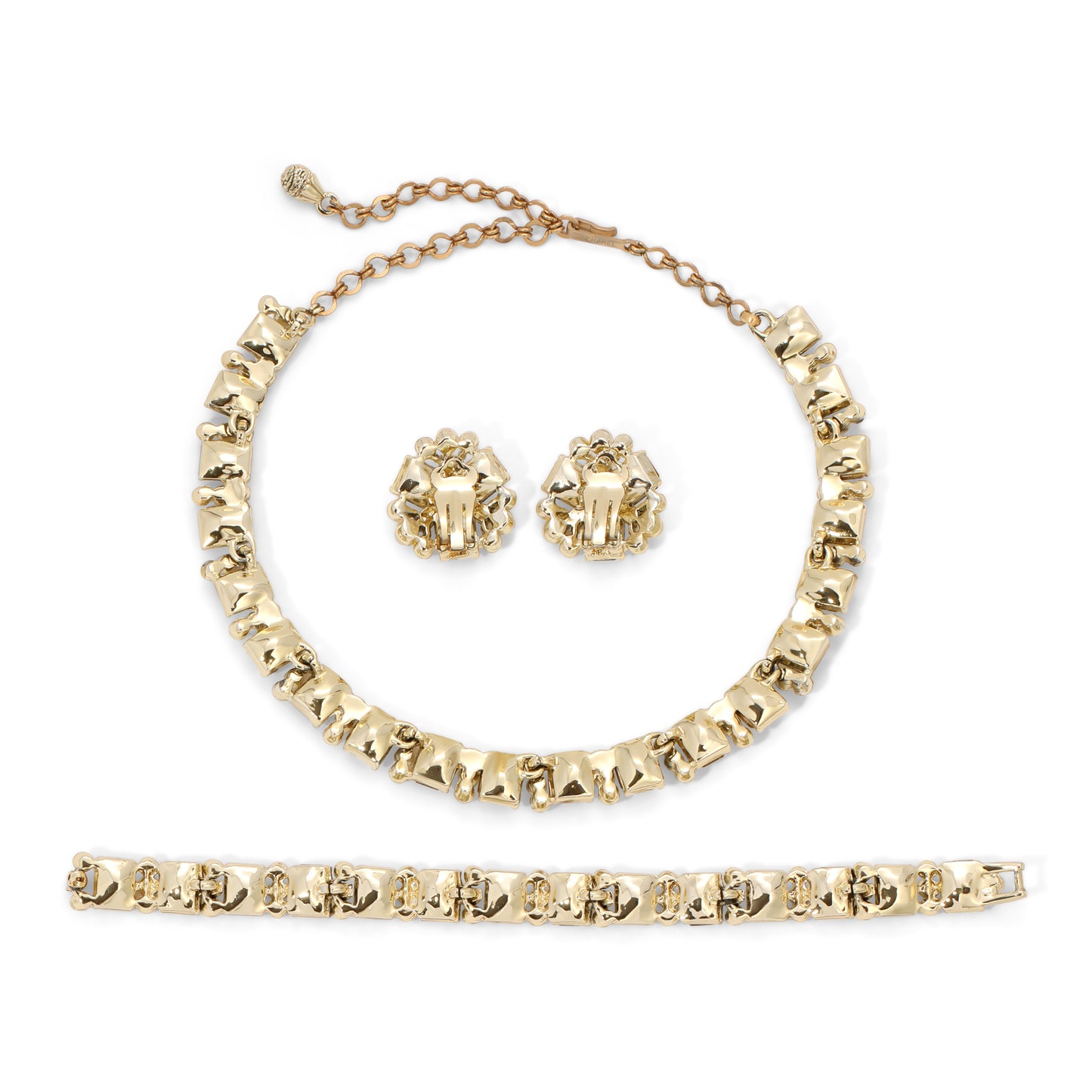 Vintage Charel Citrine Rhinestone Parure