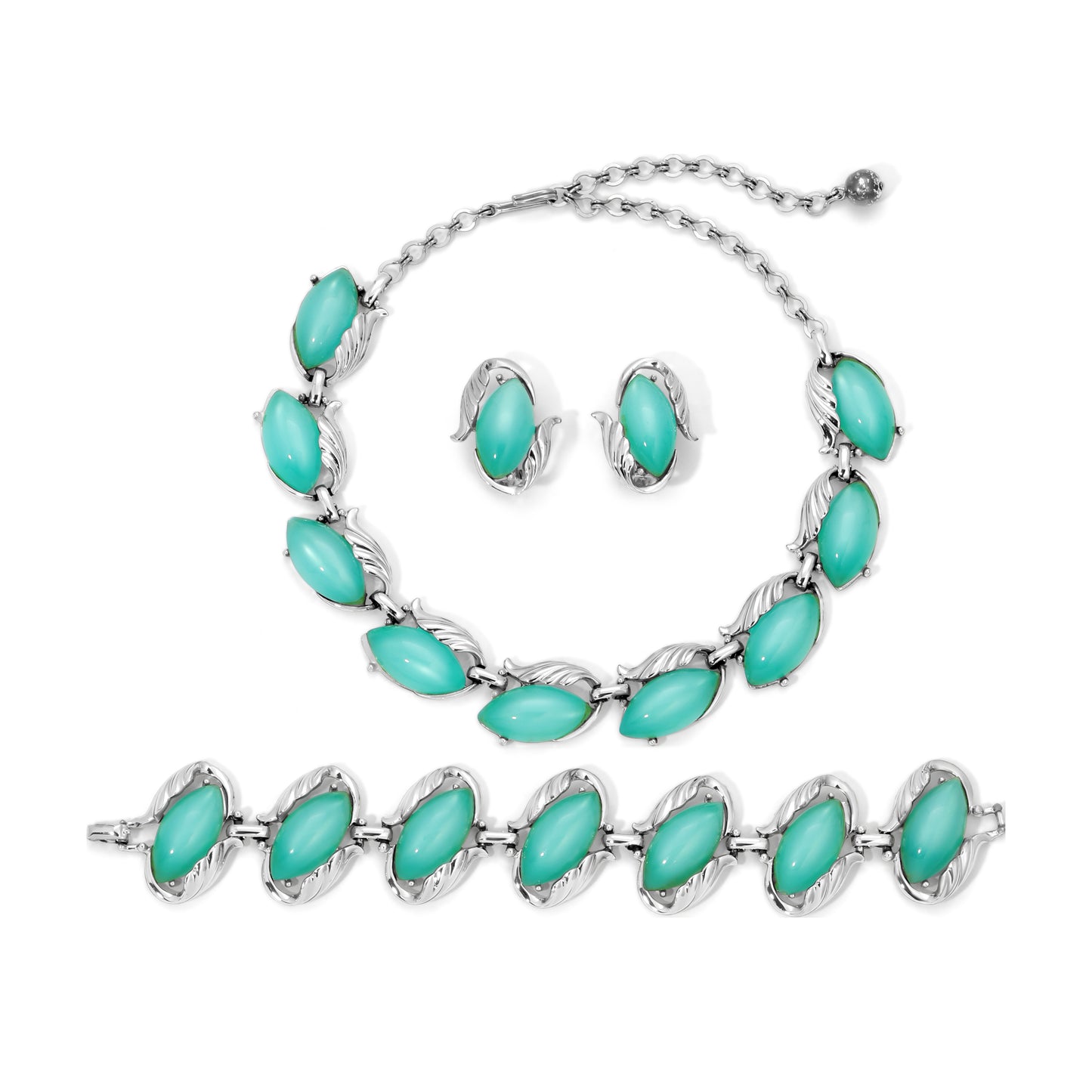 Vintage Signed Charel Jade Lucite Parure