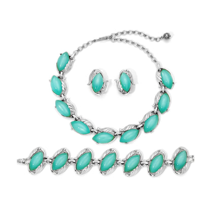 Vintage Signed Charel Jade Lucite Parure