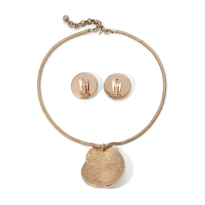 Vintage Signed Bergere Iridescent Glass Facet Parure