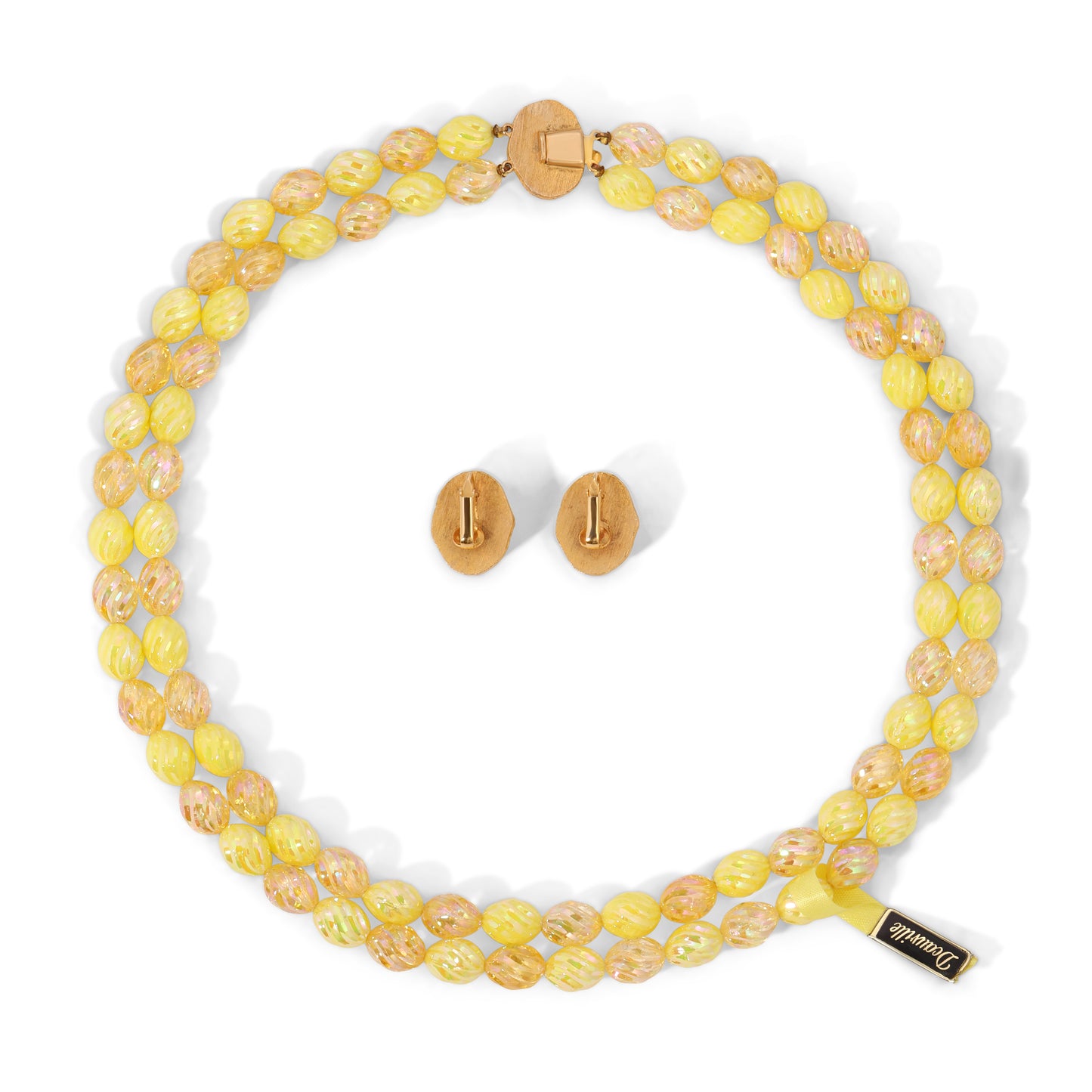 Vintage Deauville Yellow Aurora Borealis Parure