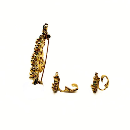 Vintage Eisenberg Ice Christmas Tree Brooch & Earrings Set