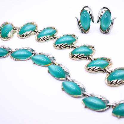 Vintage Signed Charel Jade Lucite Parure