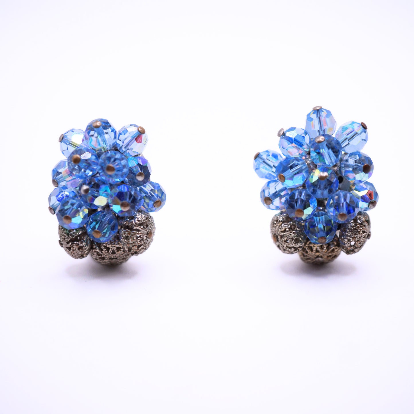 Vintage Signed Bergere Blue Swarovski Crystal Parure