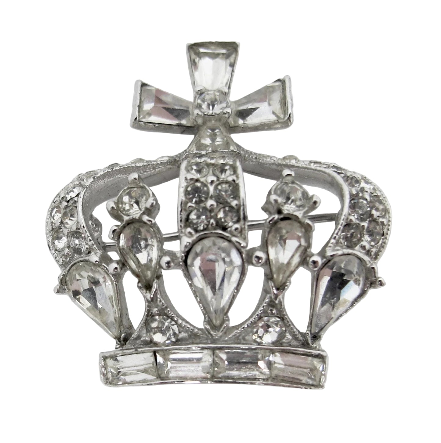 Vintage Bogoff Rhinestone Royal Crown Brooch