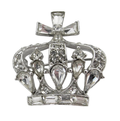 Vintage Bogoff Rhinestone Royal Crown Brooch