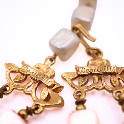 Vintage Signed Deauville Faux Pearl Double Strand Choker Necklace