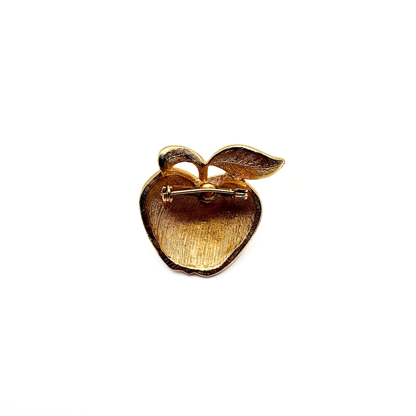 Vintage Gold-Tone Textured Apple Brooch (Small)