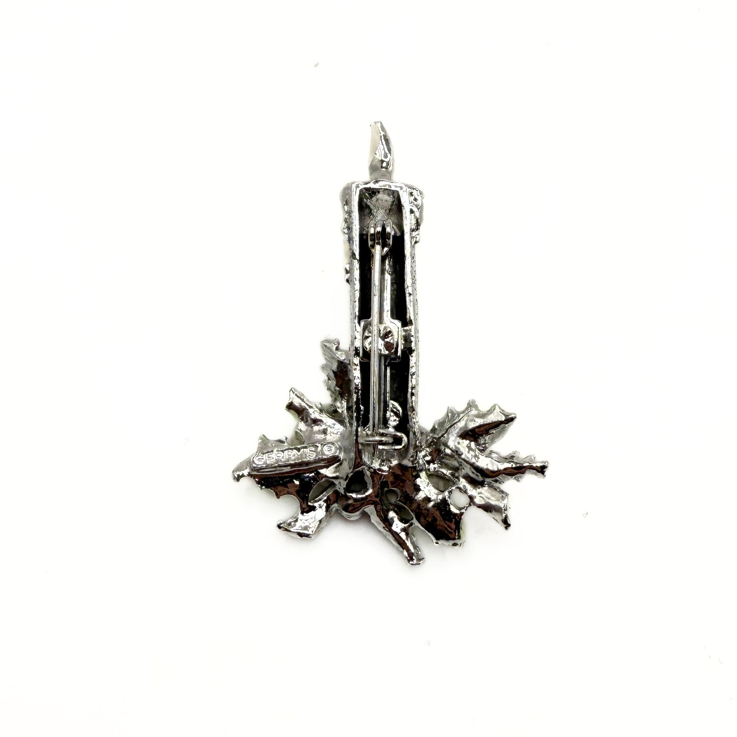 Vintage Gerry’s Silver Candle with Holly Brooch