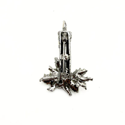 Vintage Gerry’s Silver Candle with Holly Brooch