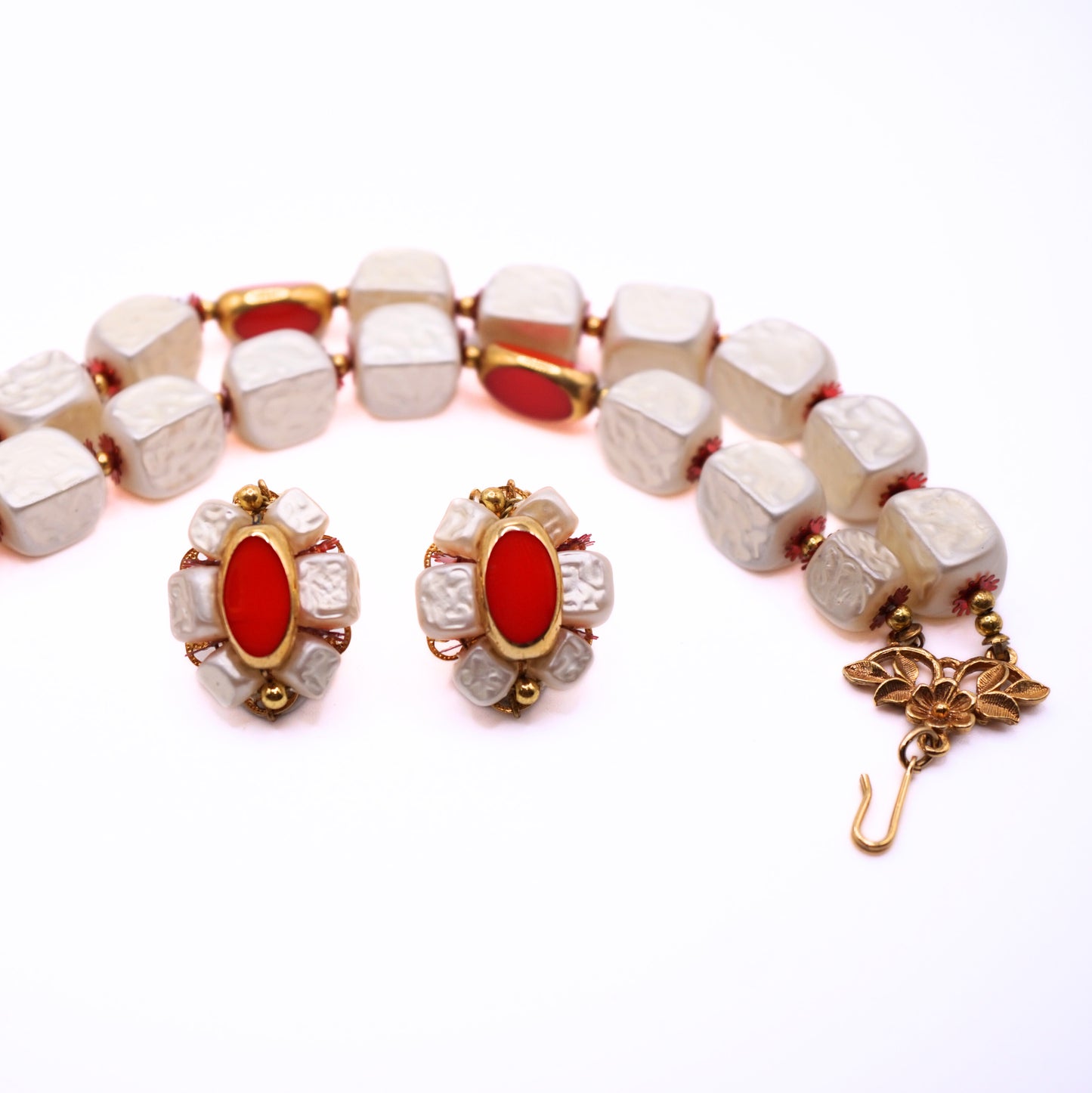 Vintage Signed Deauville Faux Pearl Double Strand Choker Necklace