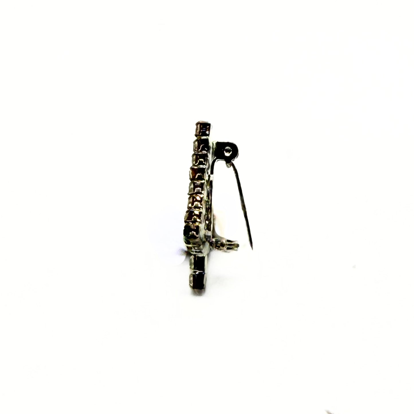 Vintage Clear Rhinestone Christmas Tree Brooch