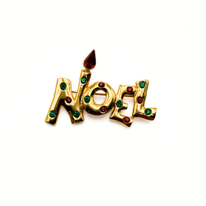 Vintage Eisenberg Ice “NOEL” Christmas Brooch
