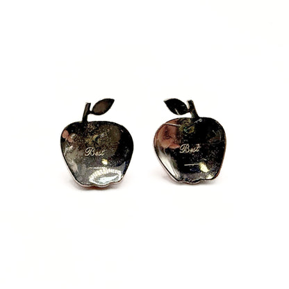 Vintage Red Enamel Apple Earrings (Pierced)
