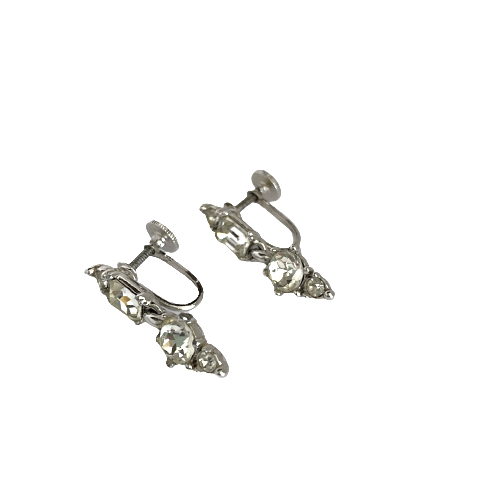 Bogoff Clear Drop Screw-back Earrings