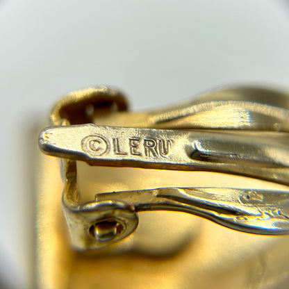 Vintage Leru Pink and Pearl Earrings