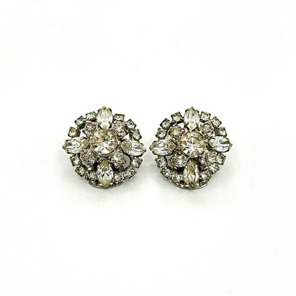 Vintage La Rel Clear Rhinestone Earrings