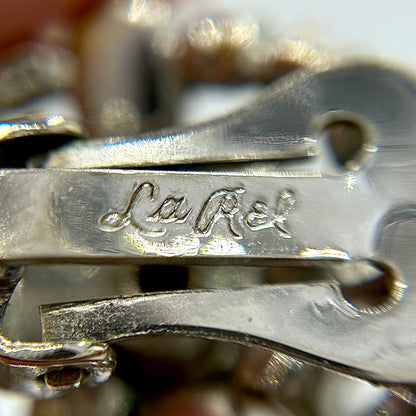 Vintage La Rel Clear Rhinestone Earrings