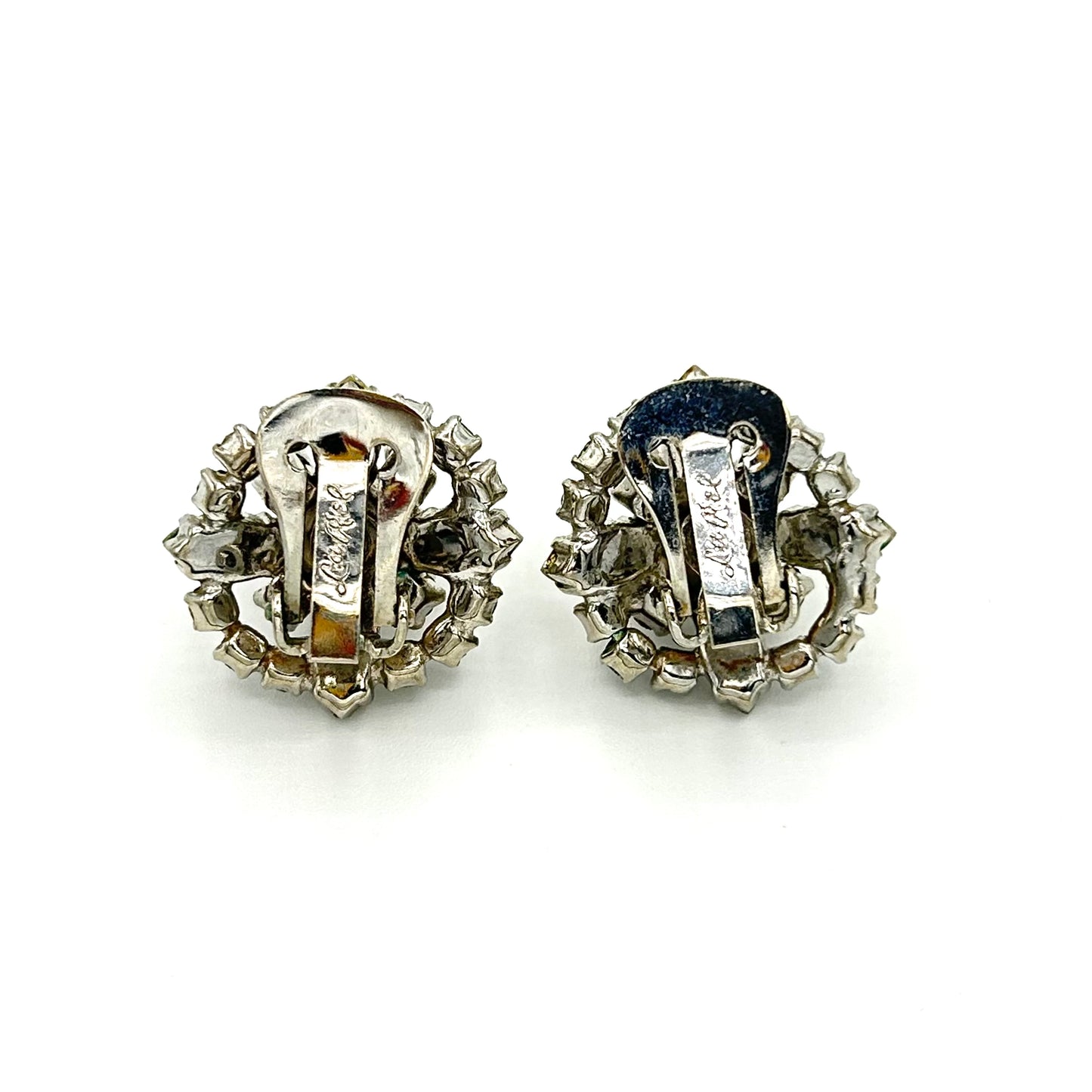 Vintage La Rel Clear Rhinestone Earrings