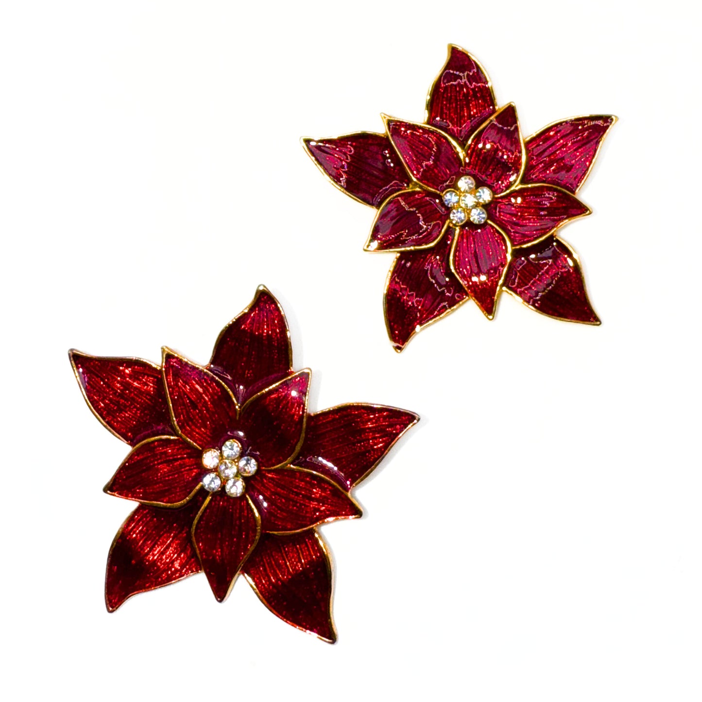 Vintage Eisenberg Ice Poinsettia Pair