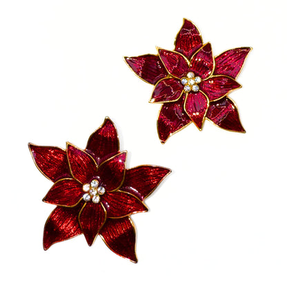 Vintage Eisenberg Ice Poinsettia Pair