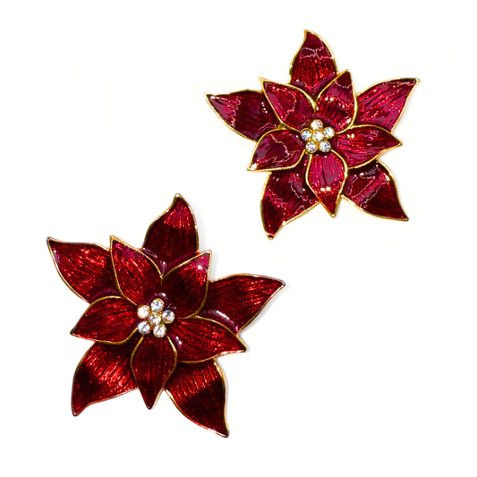 Vintage Eisenberg Ice Poinsettia Pair