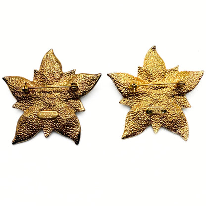 Vintage Eisenberg Ice Poinsettia Pair